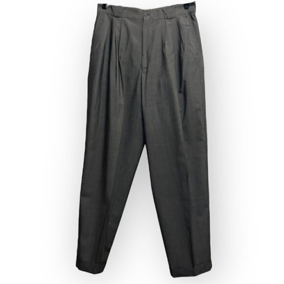 GIANNI Versace Vintage Gray High Waist Pleated Pants Trousers Size XL - Picture 2 of 14